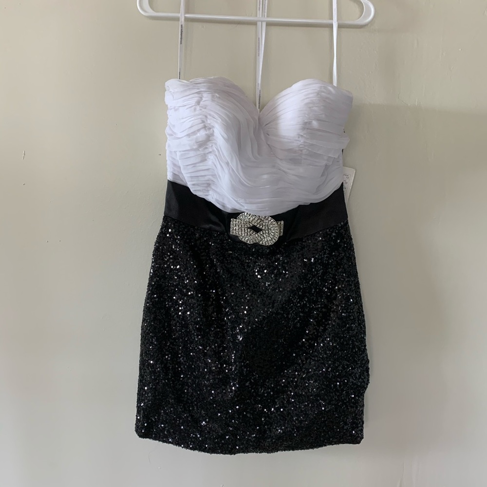Black/White sequin dress, size 10